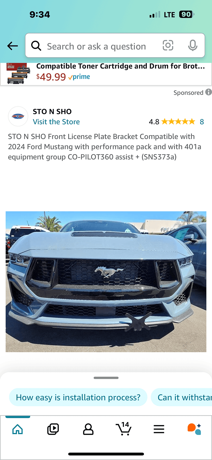 S650 Mustang Front License Plate Bracket recommendations? IMG_7953