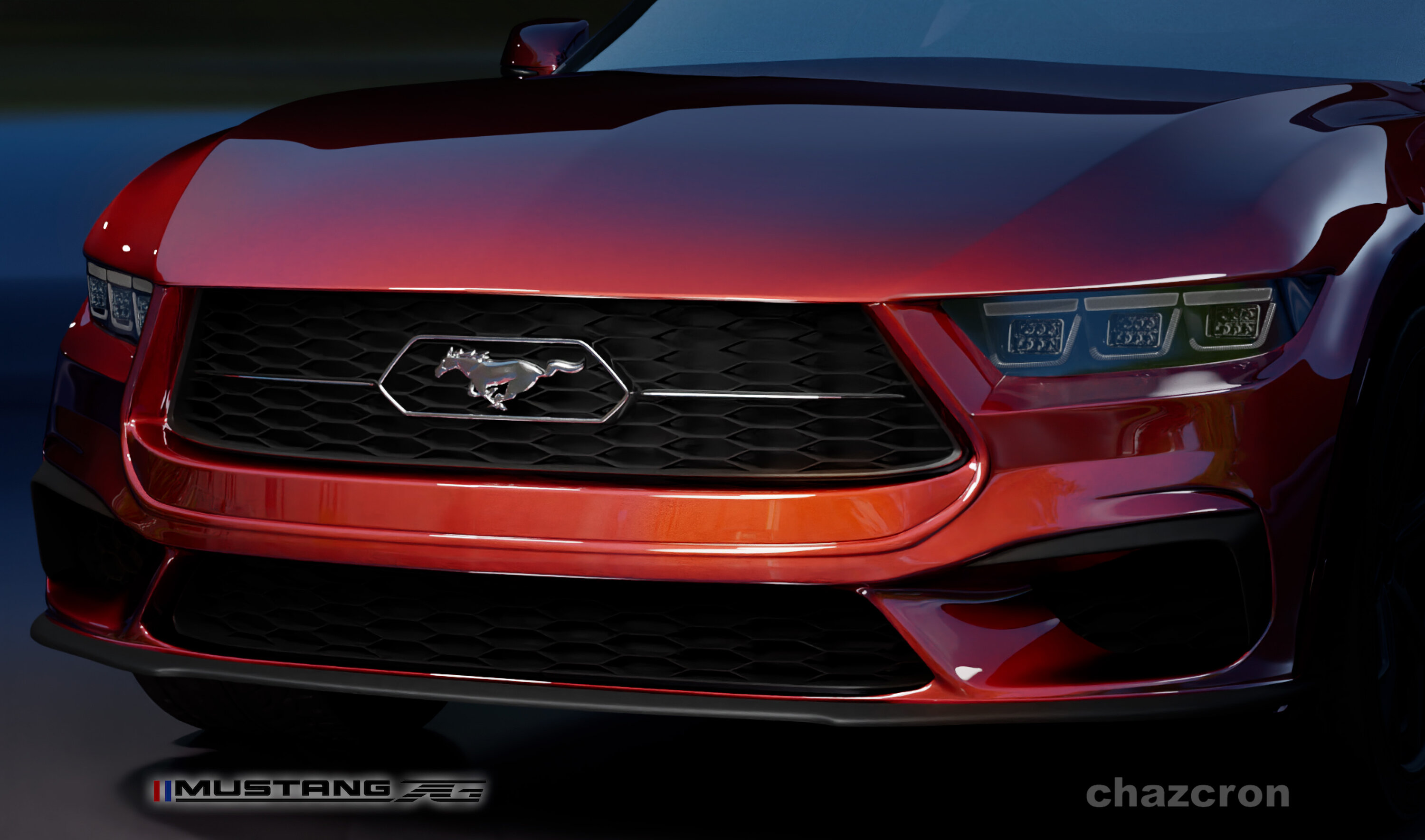 S650 Mustang chazcron weighs in... 7th gen 2023 Mustang S650 3D model & renderings in several colors! RubyRedCorraledPony