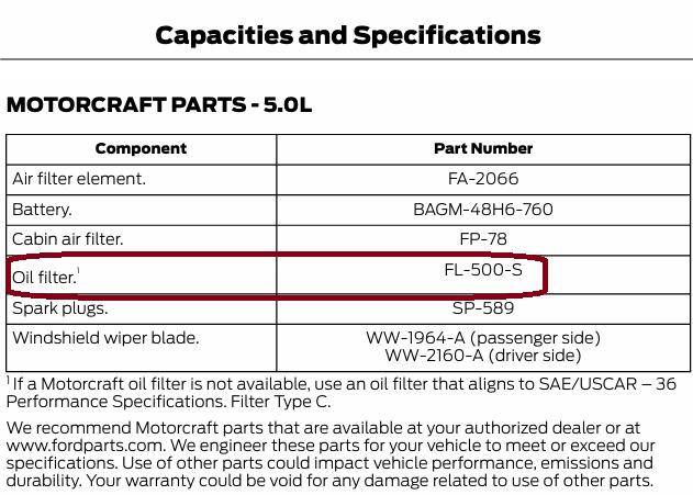 S650 Mustang 2025 9.5 qt oil capacity vs. 2024 10 qt Screenshot 2025-02-06 045035