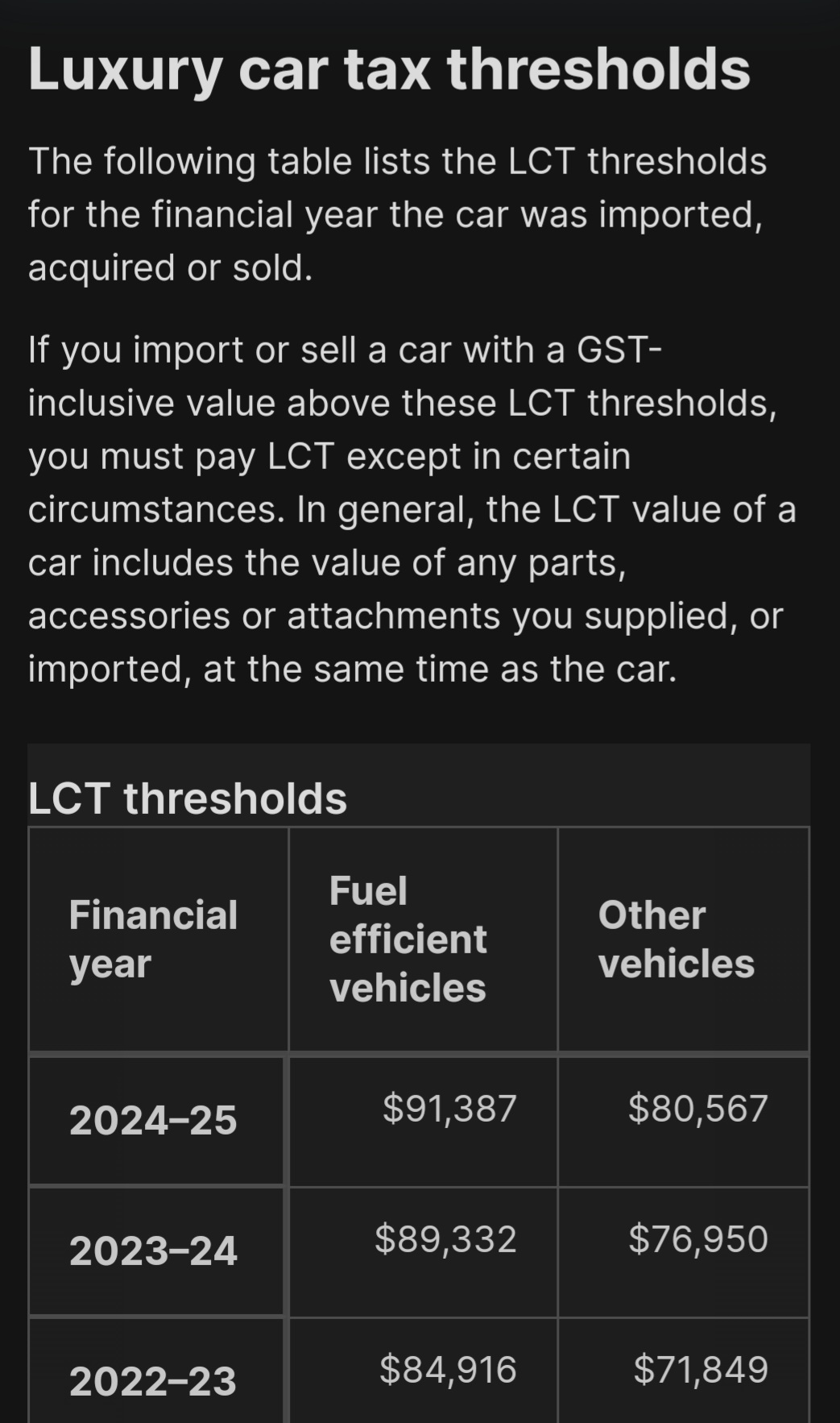 S650 Mustang LCT (Luxury Car Tax) update 24/25 Screenshot_20240701_224245_Samsung Internet