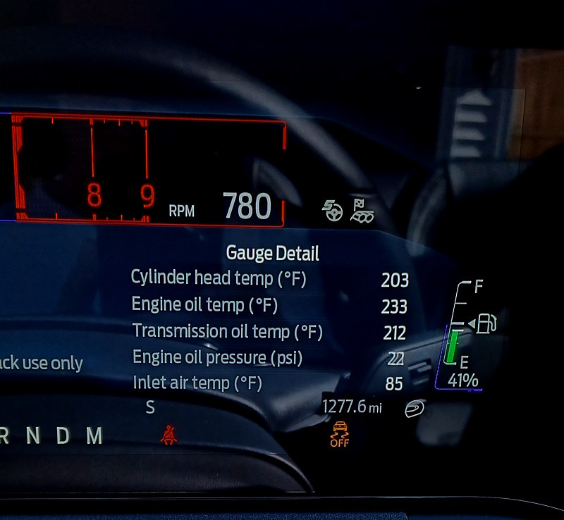 S650 Mustang Normal Oil Temperature for 5.0? tem