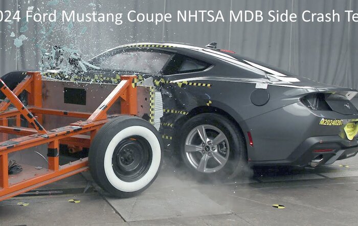 Crash Testing Video: 2024 Ford Mustang Coupe NHTSA MDB Side Crash Test